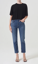 Load image into Gallery viewer, AGOLDE Riley High Rise Straight Crop Jeans in Pose Blue at Amara Home
