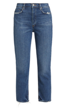 Load image into Gallery viewer, AGOLDE Riley High Rise Straight Crop Jeans in Pose Blue at Amara Home
