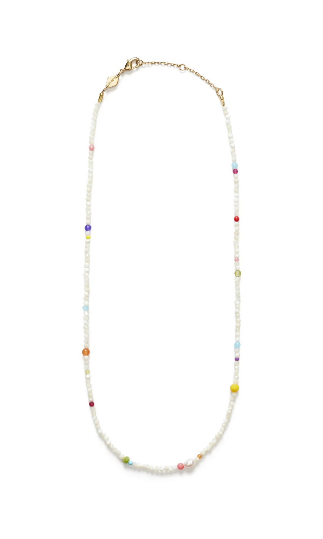 ANNI LU Confetti Gem Necklace White Shell