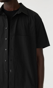 BASSIKE Crushed Cotton Boxy Short Sleeve Shirt