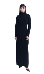 COURTNEY ZHENG Bianka High Neck Knit Dress