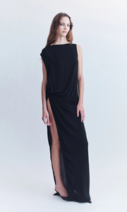 COURTNEY ZHEN Clemens Silk Crepe Dress