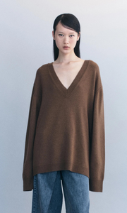 COURTNEY ZHENG Elva V-Neck Cashmere Sweater