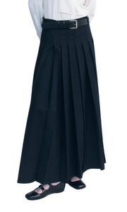 COURTNEY ZHENG Heidi Pleated Wool Maxi Skirt