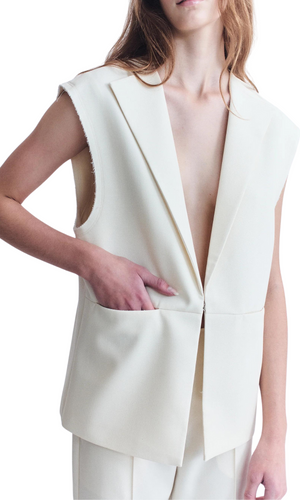 COURTNEY ZHENG Luca Raw Edge Waistcoat