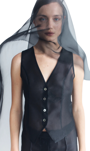 COURTNEY ZHENG Sabine Silk Organza Vest