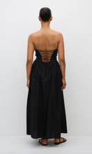 Load image into Gallery viewer, MATTEAU STRAPLESS LACE UP DRESS
