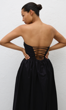 Load image into Gallery viewer, MATTEAU STRAPLESS LACE UP DRESS
