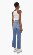 Load image into Gallery viewer, MOTHER THE HUSTLER ANKLE FRAY DENIM JEANS IN BLUE SCENIC ROUTE 
