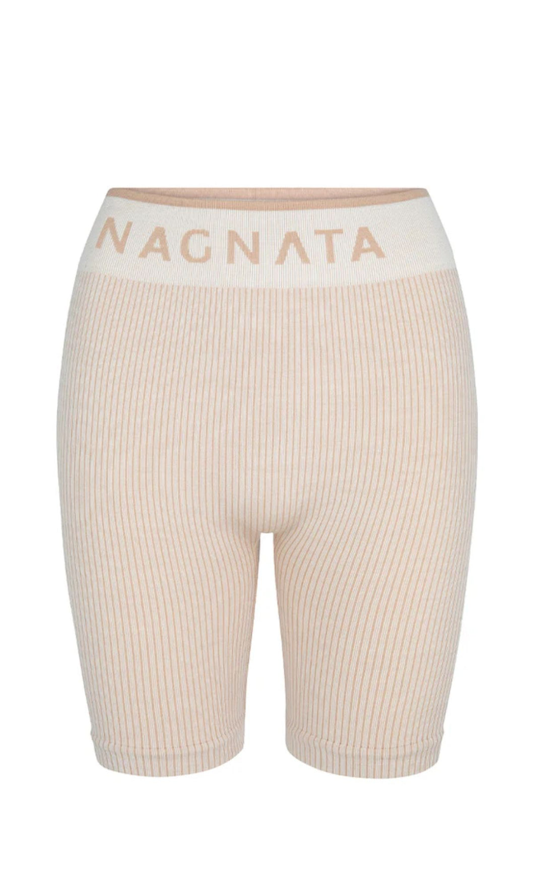 NAGNATA Balati Biker short in cream sandstone colourway, available at Amara Home.