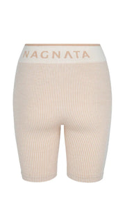 NAGNATA Balati Biker short in cream sandstone colourway, available at Amara Home.