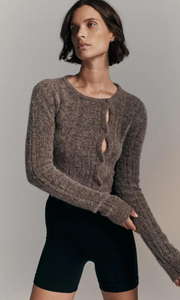 NAGNATA Cable Knit Wool Cardigan