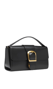 RYLAN | 11.1 Black Small Satchel with Flat Handle