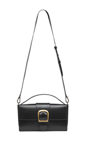 RYLAN | 11.1 Black Small Satchel with Flat Handle