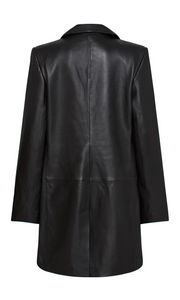 ST. AGNI Leather Longline Jacket