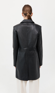 ST. AGNI Leather Longline Jacket