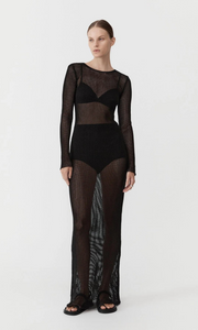 ST. AGNI Mesh Long Sleeve Dress