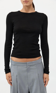 ST. AGNI Organic Cotton Soft Rib Long Sleeve Top