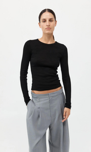 ST. AGNI Organic Cotton Soft Rib Long Sleeve Top