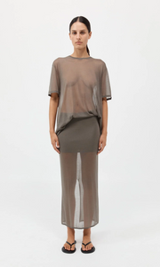 ST. AGNI Sheer Oversized Tee