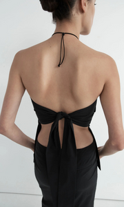 ST. AGNI Strapless Tie Back Top