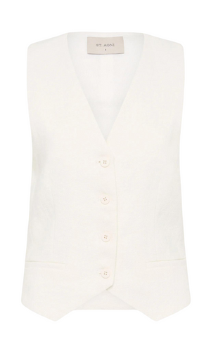 ST. AGNI Tailored Linen Vest