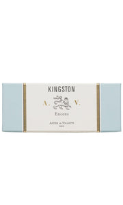 Astier de Villatte Kingston Incense in blue and gold box, available at Amara Home.