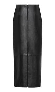 ST. AGNI Leather Column Skirt