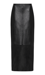 ST. AGNI Leather Column Skirt