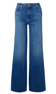 Mother Denim The Roller Fray jeans, in colour Work Hard Play Hard, available at Amara Home.