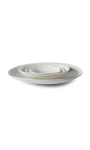 Stacked Wonki Ware unique ceramics, Etosha Bowl with white wash glaze, handmade in South Africa, available at Amara Home.