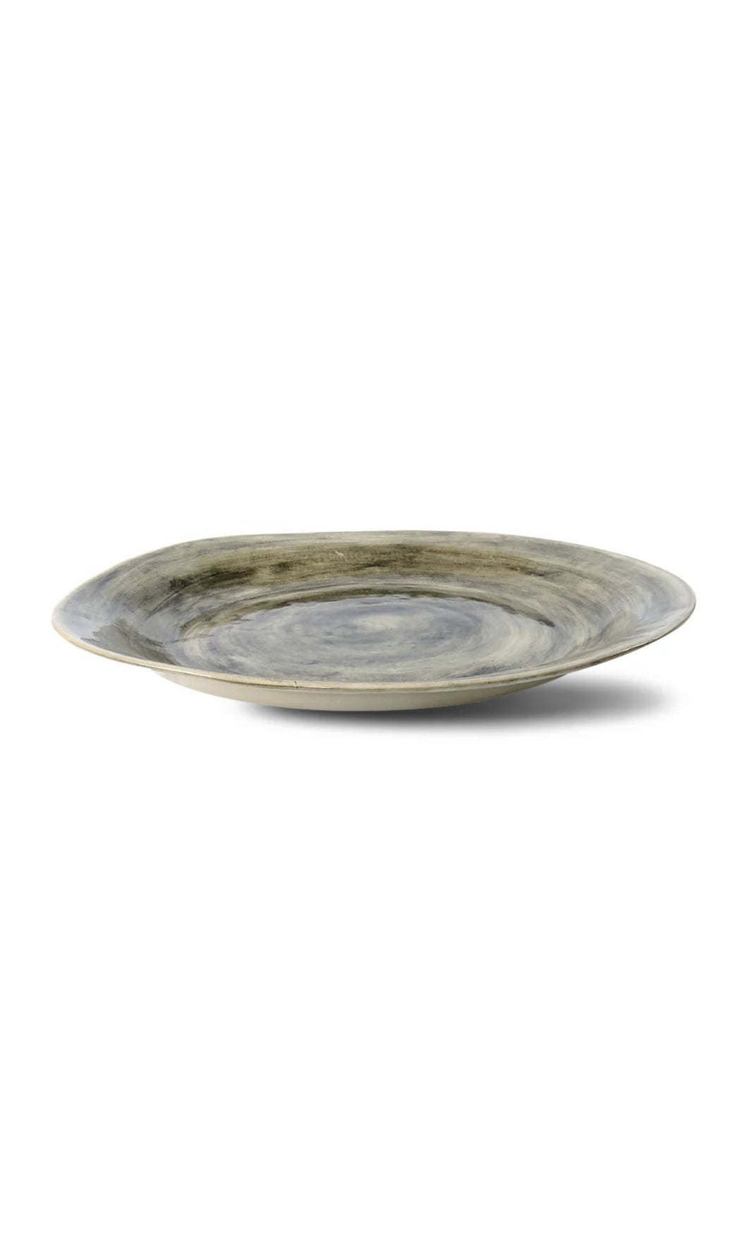 Wonki Ware unique ceramic Mediterranean Platter with black textured glaze, handmade in South Africa, available at Amara Home.