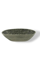 Load image into Gallery viewer, Wonki Ware unique ceramic Sweet Tray with black lace pattern and glaze, handmade in South Africa, available at Amara Home.
