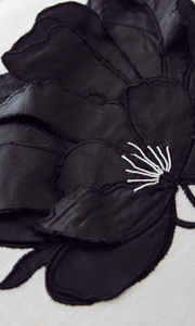 CUSHION | Black Silk Flower