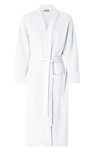 BEMBOKA Knitted Cotton Bathrobe White