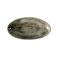 Load image into Gallery viewer, Wonki Ware unique ceramic Pebble Olive Dish with black wash glaze, handmade in South Africa, available at Amara Home.
