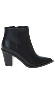 ESTILO EMPORIO | Stacked Heel Leather Boot | Black