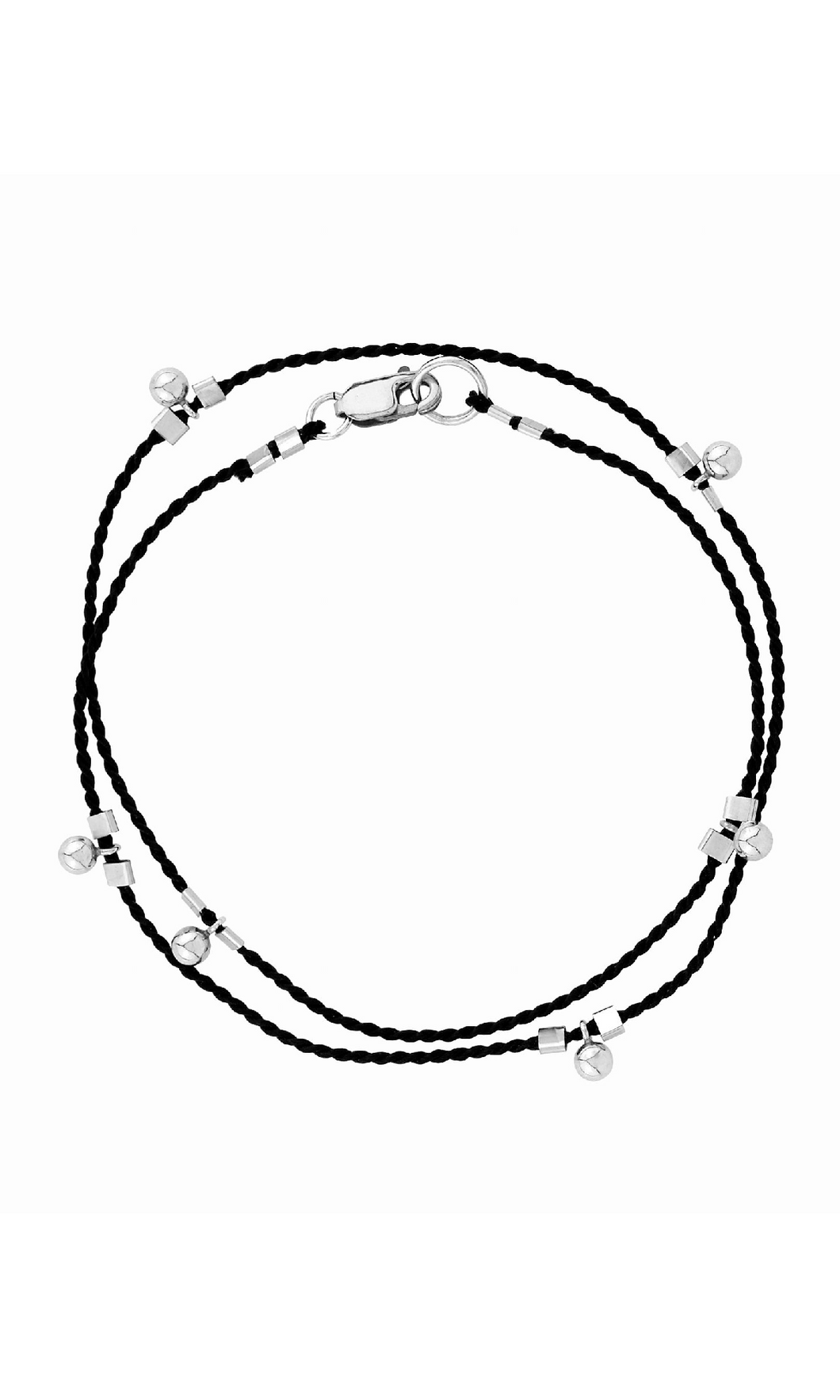 PETITE GRAND | Wrap Cord Ball Drop Bracelet | Silver