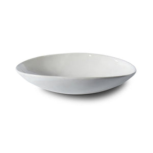 Wonki Ware unique ceramic Etosha Bowl with white textured glaze, handmade in South Africa, available at Amara Home.