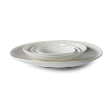 Load image into Gallery viewer, Stack of Wonki Ware unique ceramics, Etosha Bowl with white textured glaze, handmade in South Africa, available at Amara Home.
