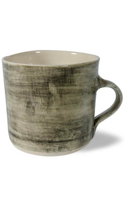 Wonki Ware unique ceramic Straight Mug with black wash glaze, handmade in South Africa, available at Amara Home.